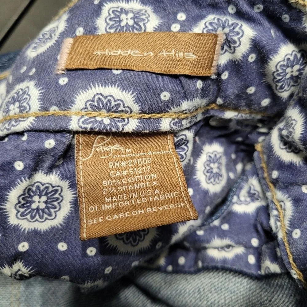 Paige Hidden Hills Bootcut Western Premium Blue Denim Jeans Size 29‎